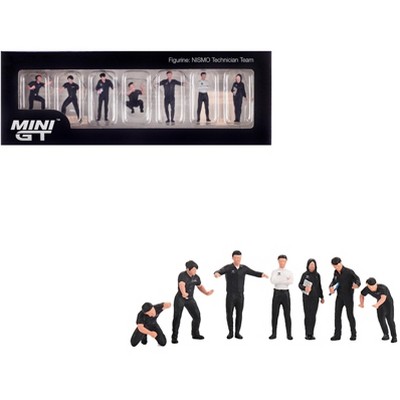 "NISMO Technician Team" 7 Piece Figure Set for 1/64 scale models by Mini GT