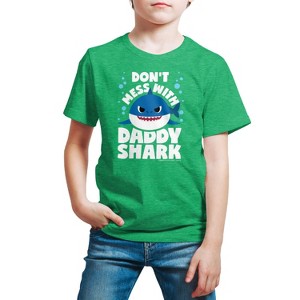 Boys' - Baby Shark - Don't Mess With Dadday Shark Short Sleeve Graphic T-Shirt - 1 of 4