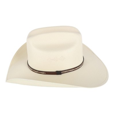 CTM Men's Western Canvas Hat with Leather Hatband - image 3