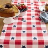 MARTHA STEWART Americana Star Gingham Plaid Indoor Table Runner, Reversible, Patriotic USA America Decor, Red/White/Blue, 14"x72" - 2 of 4