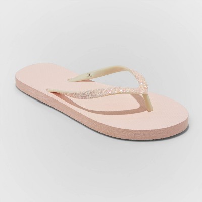 women's glitter flip flops