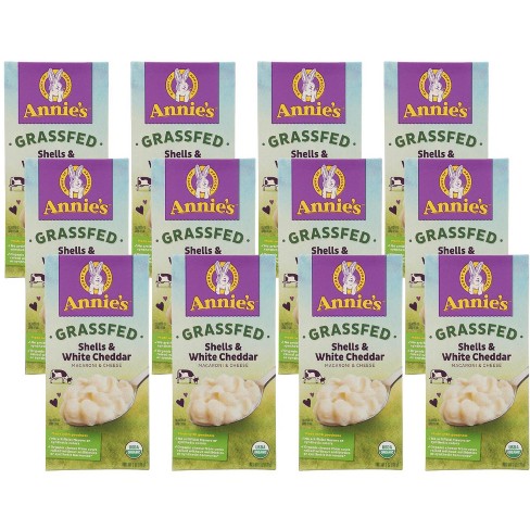 Annie's Organic Grass-Fed Shells and White Cheddar Macaroni & Cheese - Case  of 12/6 oz