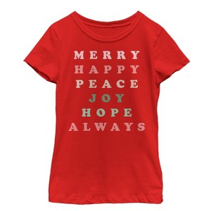 Girl's CHIN UP Christmas Joy Always T-Shirt - 1 of 4