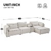 124'' L-Shaped Modular Sectional Sofa with Console Storage Ottoman USB Charging 33'' Wide Seats Chenille Fabric 4-Seat Couch for Living Room Apartment - 2 of 4