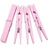 Juvale 100-Count Pink Wooden Clothes Pins 4" for Laundry & Decorate Photos/ Pictures/ Postcards, Clothespins for Baby Shower - 4 of 4