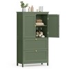 VASAGLE Bathroom Floor Storage Cabinet, Bathroom Storage Unit, Freestanding Cabinet with 2 Drawers and 2 Doors,Forest Green - 2 of 4