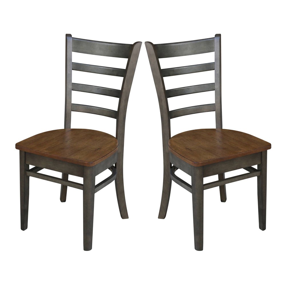 Photos - Dining Table International Concepts Set of 2 Emily Side Dining Chairs Hickory/Washed Co