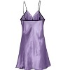 INSPIRE CHIC Women's Satin Lace Trim Sleepwear Nightgown Pajama Slip Dress - 2 of 4