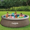 Funsicle QuickSet Round Inflatable Ring Top Outdoor Above Ground Swimming Pool Set with Pump and Cartridge Filter, Brown Triple Basketweave - 2 of 4