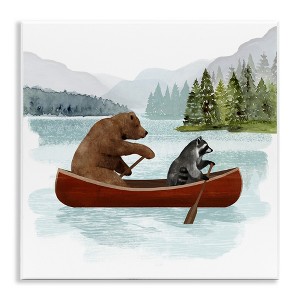 Stupell Industries Raccoon & Bear Canoeing Wall Plaque Art - 1 of 4