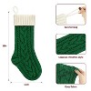 Aoibox 2 Pack 18 Inch Personalized Christmas Stockings Large Cable Knit Ivory Green Holiday Decor for Family Mantel or Tree Hanging - 2 of 4