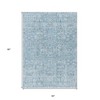Sky Blue And Denim Blue Floral Washable Indoor Outdoor Area Rug - 3 of 4