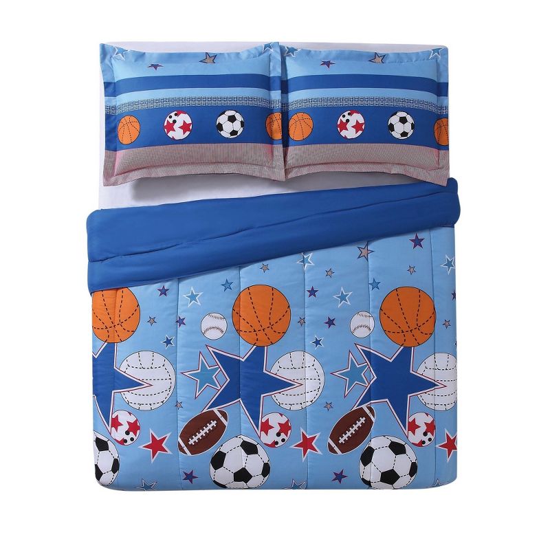 Twin Sports And Stars Kids&#39; Comforter Set - My World, 4 of 6