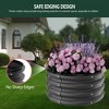2X2x1 FT Galvanized Raised Garden Bed, 3 Pack Outdoor Round Metal Planter Box with Open Base, Garden Bed Planter for Vegetables Flower Fruits, Sliver - 2 of 4