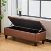 Lycvki Ottoman Storage Bench with Wood Legs - 2 of 4