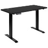 Emma and Oliver 48" Wide Black Electric Adjustable Standing Desk & White Ribbed Office Chair - 4 of 4