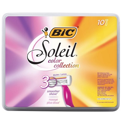 BIC Soleil Smooth Colors 3-Blade Women's Disposable Razors - 10ct