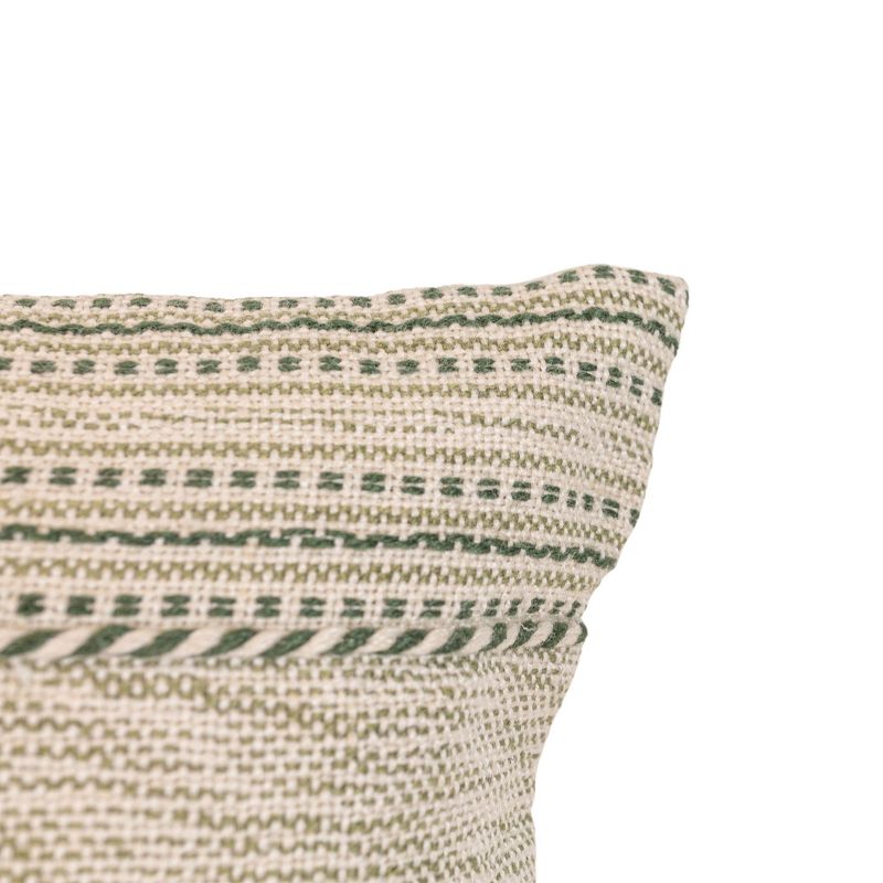 18x18" Hand Woven Stripe Green Outdoor Pillow Polyester With Polyester Fill by Foreside Home & Garden, 6 of 8