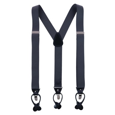 Ascentix Men's Classic Stretch 1 3/8 Inch Convertible Suspenders, Gray ...