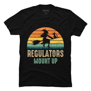 Men's Design By Humans Regulators Mount Up Halloween Witch By RedBirdLS T-Shirt - 1 of 4