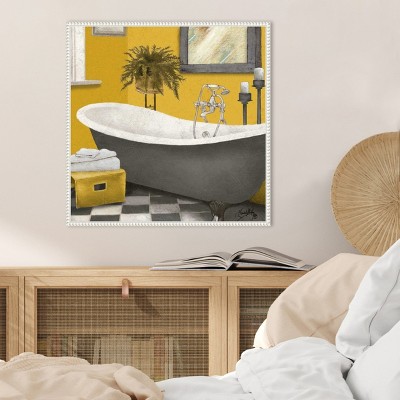 Sunny Bath Still Life Canvas Wall Art with Beaded Frame