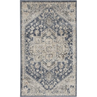 Nourison Concerto CNC08 Area Rug Ivory Blue 2'2" x 3'9"