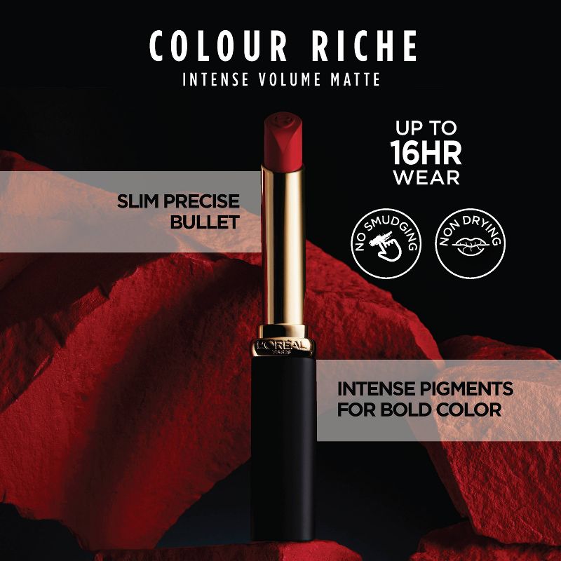 L'Oreal Paris Colour Riche Voluminous Matte Lipstick - 0.06oz, 4 of 6