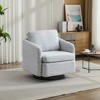 Akoasm 31.5 Inch 360 Degree Swivel Comfortable Chenille Accent Lounge Armchair Sofa Chair For Living Room & Bedroom-White & Black - 4 of 4