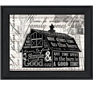 HomeRoots SIMPLE & GOOD BARN Black Framed Print Wall Art - 1 of 4