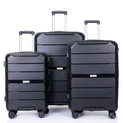 3 Piece Luggage Set,Hardshell Suitcase Set with Spinner Wheels & TSA Lock,Expandable Lightweight Travel Luggage