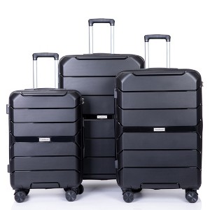 3 Piece Luggage Set,Hardshell Suitcase Set with Spinner Wheels & TSA Lock,Expandable Lightweight Travel Luggage - 1 of 4
