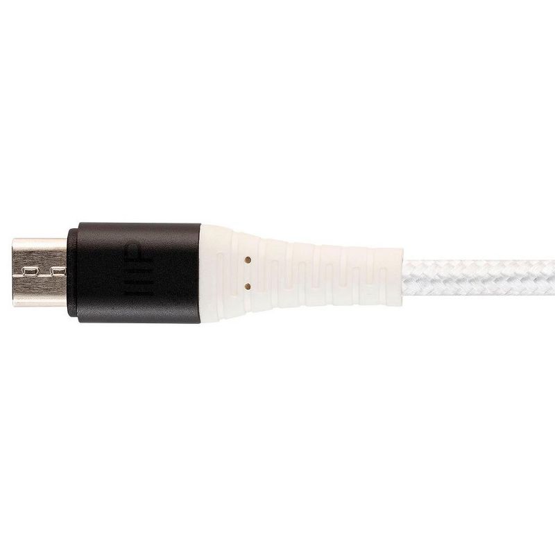 Monoprice USB 2.0 Micro B to Type A Charge and Sync Cable - 6 Feet - White, Durable,  Kevlar-Reinforced Nylon-Braid - AtlasFlex Series, 5 of 7