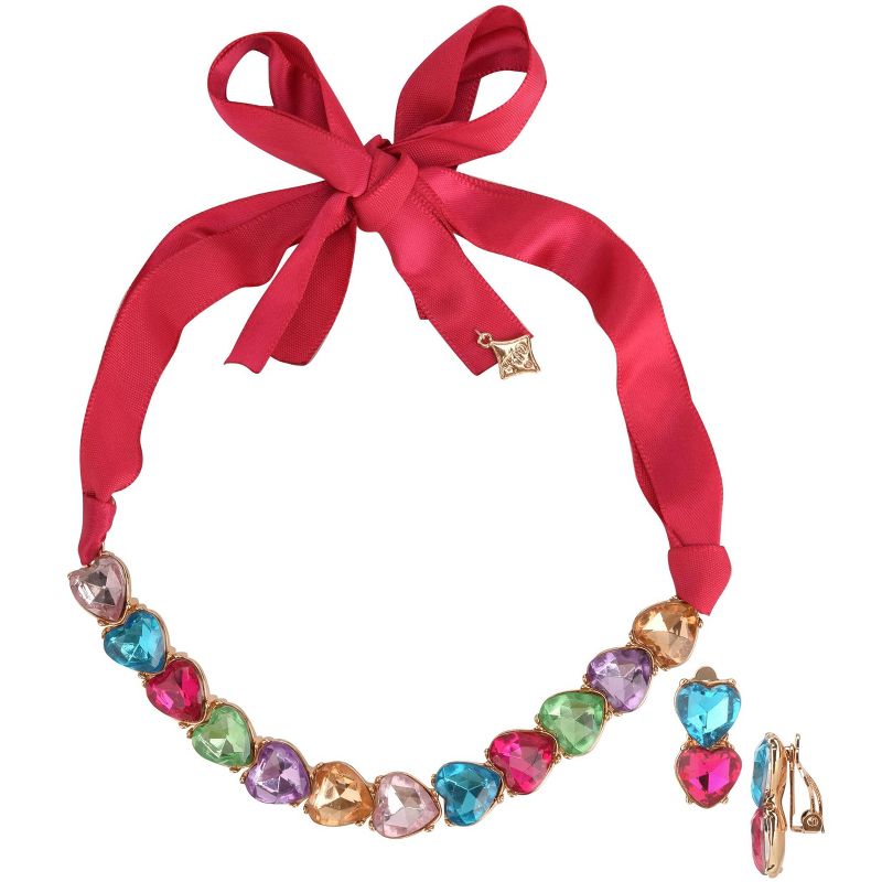 FAOabulous by FAO Schwarz Girls 2pk Stone and Ribbon Necklace and Earring Set, 1 of 4