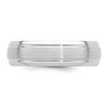 Black Bow Jewelry 6mm 14K White Gold Domed Brushed Grooved Edge Comfort Fit Band - 3 of 4