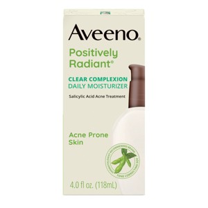 Aveeno Clear Complexion Acne Facial Moisturizer with Soy & Salicylic Acid for Acne Prone Skin - 4 fl oz - 1 of 4