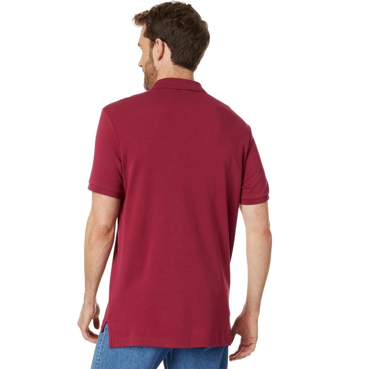 U.S. Polo Assn. Men's Solid Short Sleeve Interlock Polo Shirt, Golf Shirts for Men, Business Casual Polos - thumbnail 2