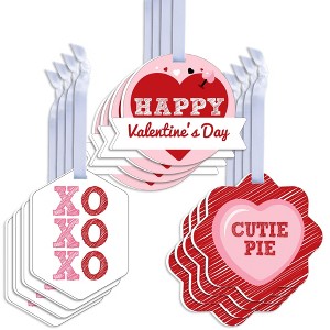 Big Dot of Happiness Conversation Hearts - Assorted Hanging Valentine's Day Party Favor Tags - Gift Tag Toppers - Set of 12 - 1 of 4
