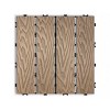 Syemin Carpet Tiles Patio Floor Tiles Composite Patio Deck Tiles Tool Free Snap Easy to Clean for Indoor Outdoor, Teak, 13.4"*13.4"*9.9" - 4 of 4