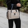 MKF Collection Elise Vegan Leather Color-block Women’s Satchel Bag by Mia K - Ivory navy - 4 of 4