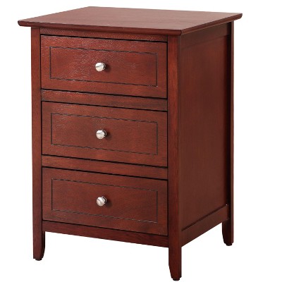 NicBex Nightstand with 3 Drawers Modern Side Table Storage Cabinet with Round Handles for Bedroom,Living Room