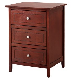 NicBex Nightstand with 3 Drawers Modern Side Table Storage Cabinet with Round Handles for Bedroom,Living Room - 1 of 4