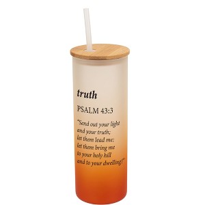 Elanze Designs Truth Light Lead Me Holy Psalm 43:3 Wrap-Around Design 25 Ounce Frosted Gradient Glass On-The-Go Coffee Travel Skinny Tumbler Mug Cup, - 1 of 1