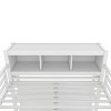 TopComfy Beds Metal Loft Bed with Wardrobe and L Shaped Desk Full Size with Storage Cubes and Shelves for Bedroom, White, 55.9"*75.4"*217.16" - 3 of 4