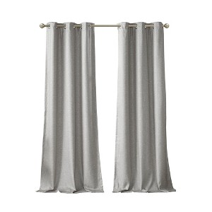 Gracie Mills Azenor Contemporary Tonal Total Blackout Curtain Panel Pair - 1 of 4