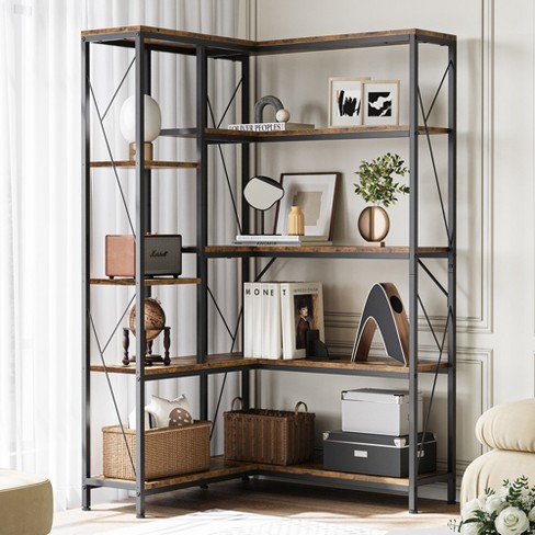 Corner deals metal bookshelf