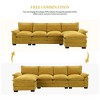 Modern L-Shaped Chenille Sofa, 5-Seater with Double Cushions, Sleeper Couch for Living Room. - 3 of 4