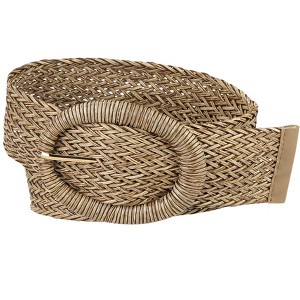 Allegra K Women's Woven Decor Adjustable Wide Dress Waist Belts 58-84cm/22.83-33.07" - 1 of 4