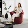 KWPZQEB Swivel Barrel Chair, Modern Accent Chair Comfy Armchair with Gold Metal Legs, Upholstered Reading Chair for Living Room Bedroom - 3 of 4