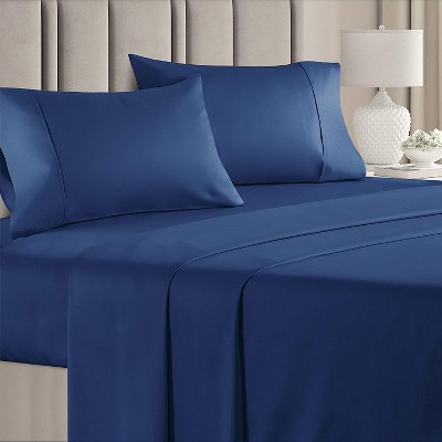 Cgk Linens 4 Piece 100% Cotton 400 Thread Count Sheet Set In Navy Blue ...