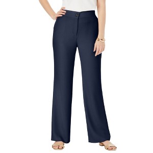 Jessica London Women's Plus Size Tummy Control Bi-Stretch Bootcut Pant - 1 of 4